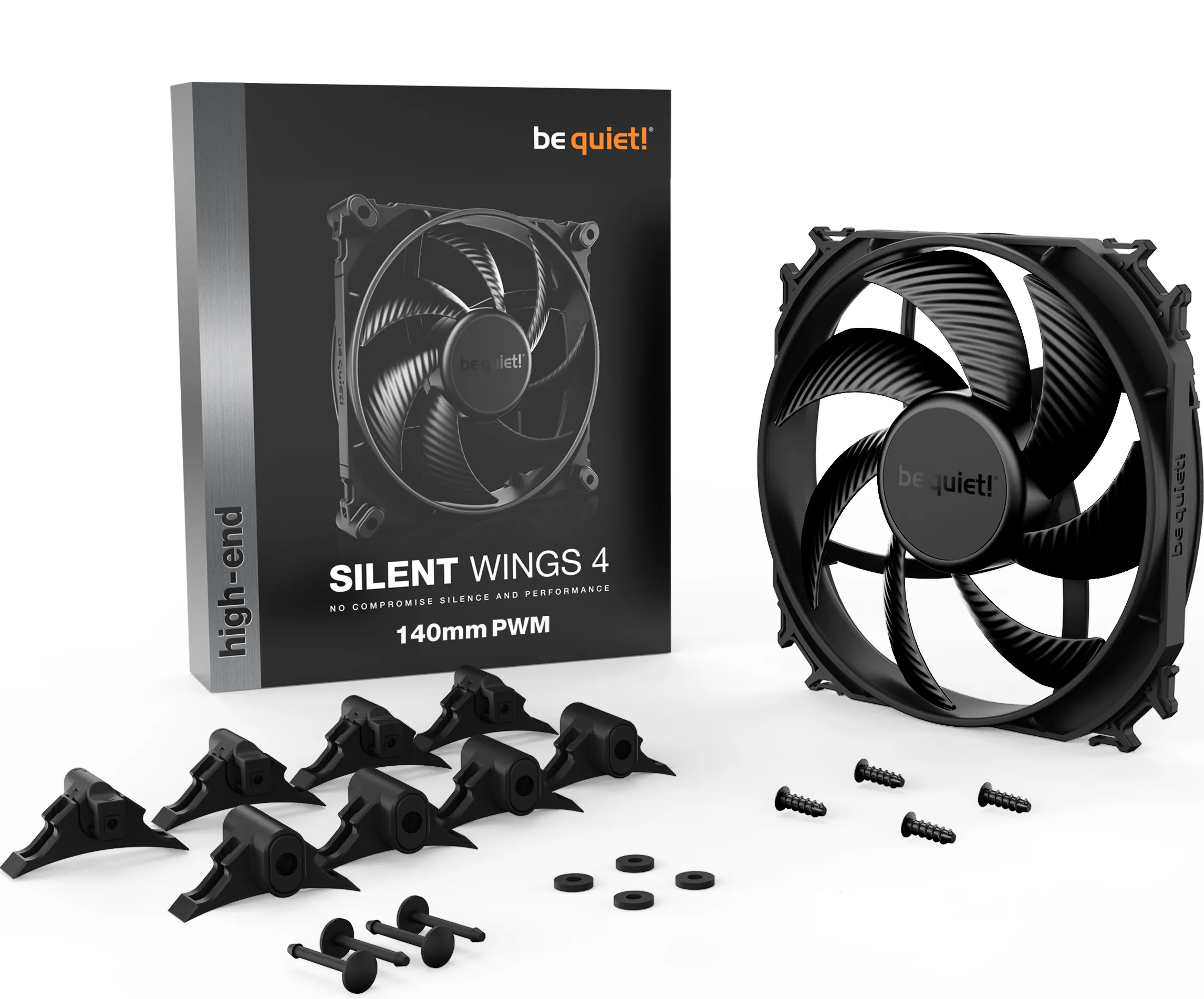 Ventilateur de boitier be quiet! Silent Wings 4 PWM - 14cm (Noir)