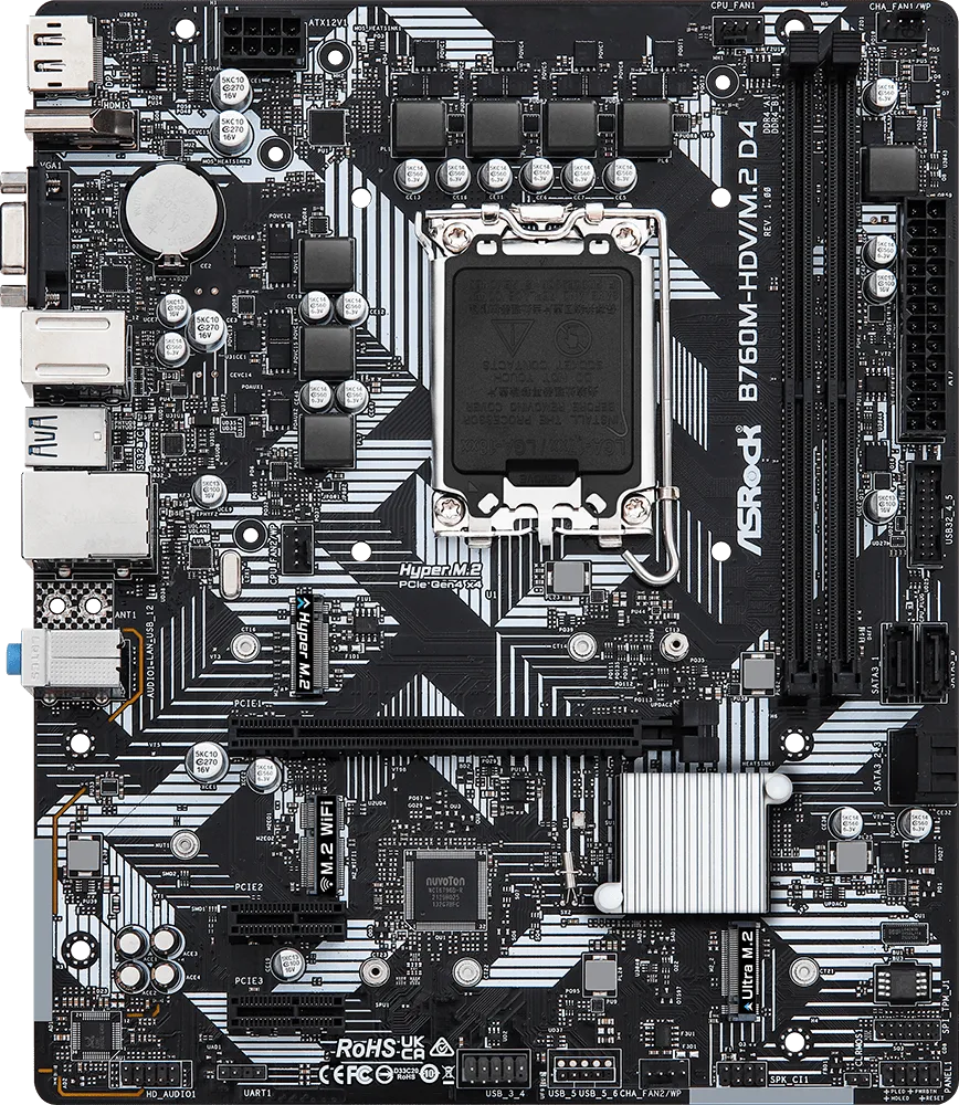 Carte Mère ASRock B760M-HDV/M.2 DDR4 (Intel LGA 1700) Micro ATX