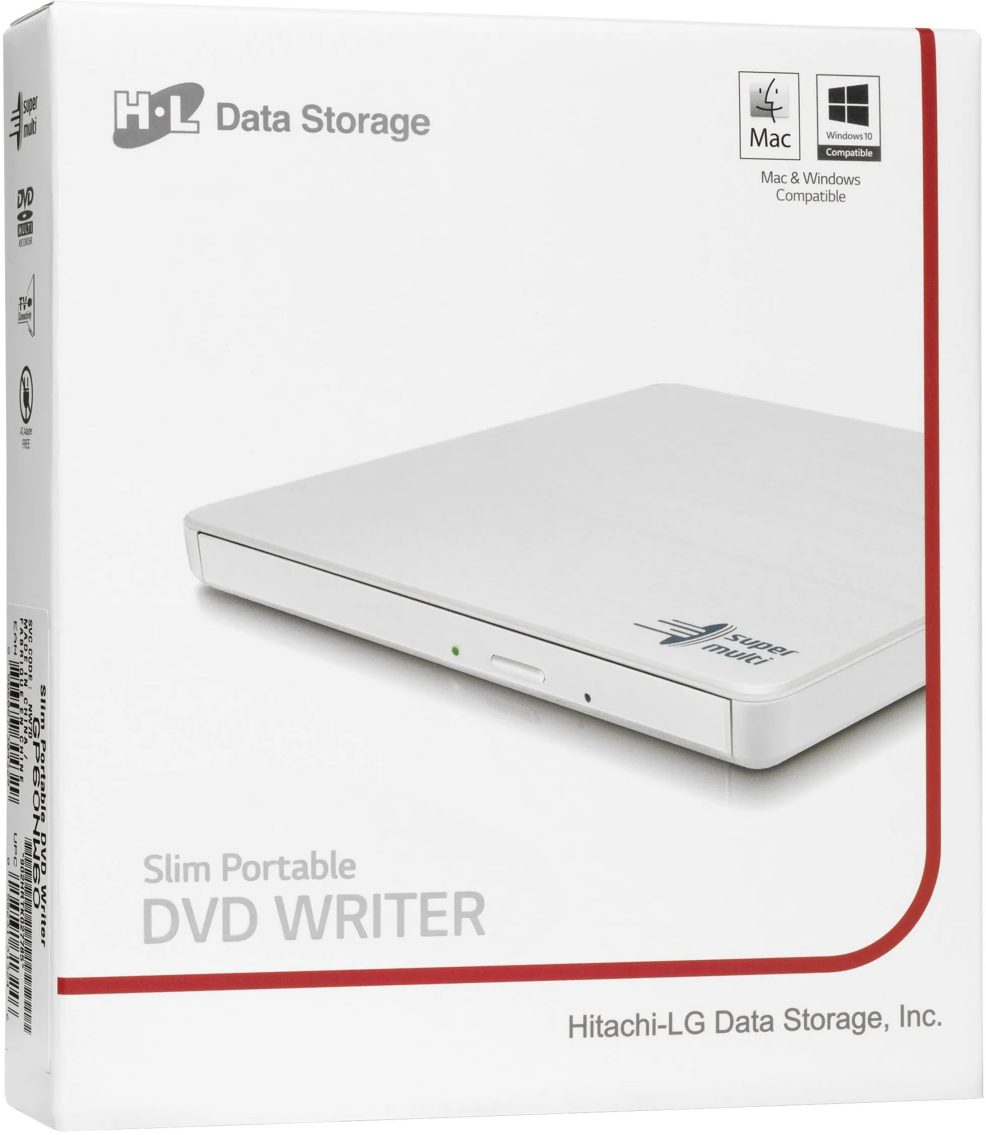 Graveur DVD externe slim Hitachi/LG GP60 (Blanc)