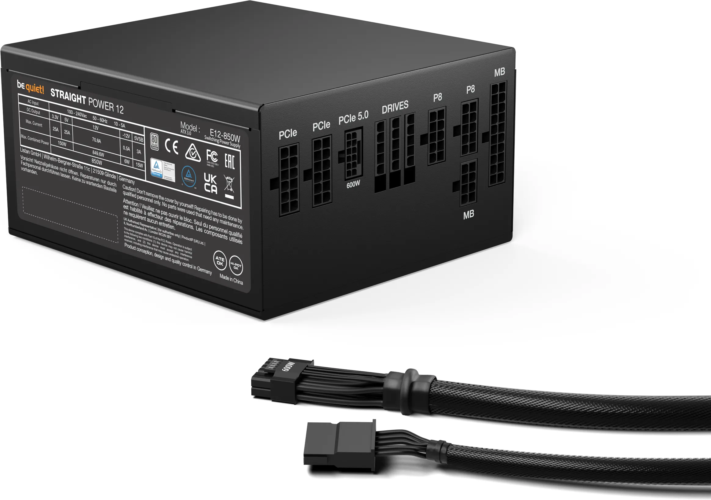 Alimentation ATX be quiet! Straight Power 12 Platinum - 850W (Noir)