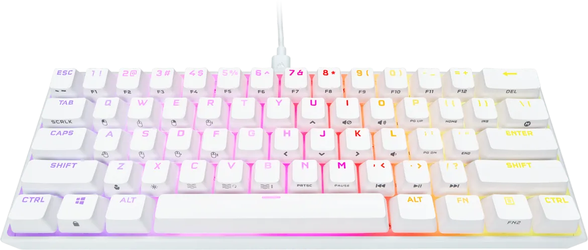 Clavier Gamer mécanique (Cherry MX Red) Corsair K65 Mini 60% RGB (Blanc)