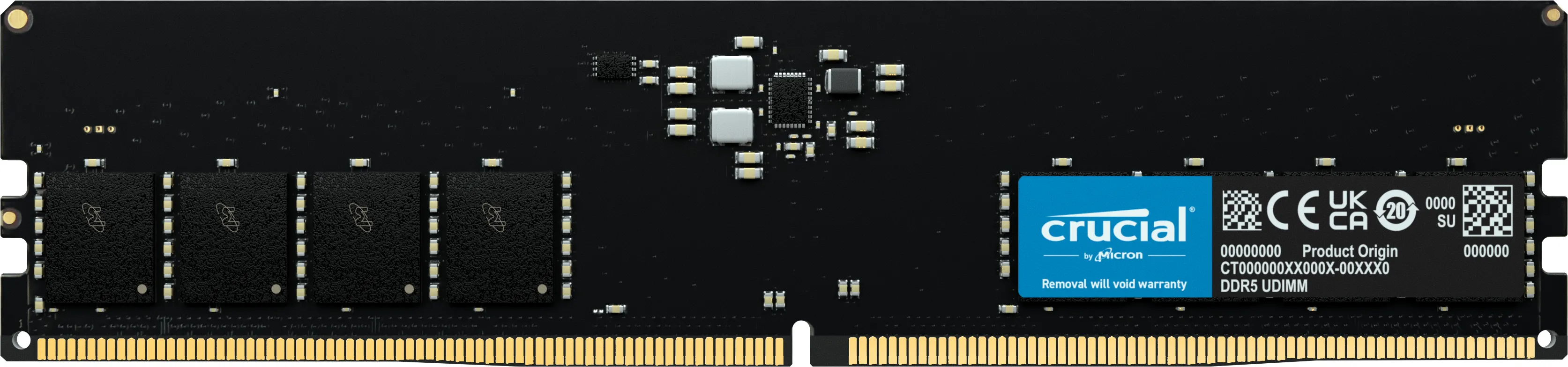 Barrette mémoire 16Go DIMM DDR5 Crucial 4800MHz (Noir)