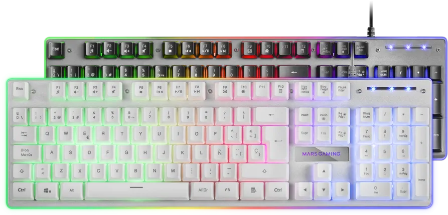 Clavier Gamer Mars Gaming MK220 RGB (Blanc)