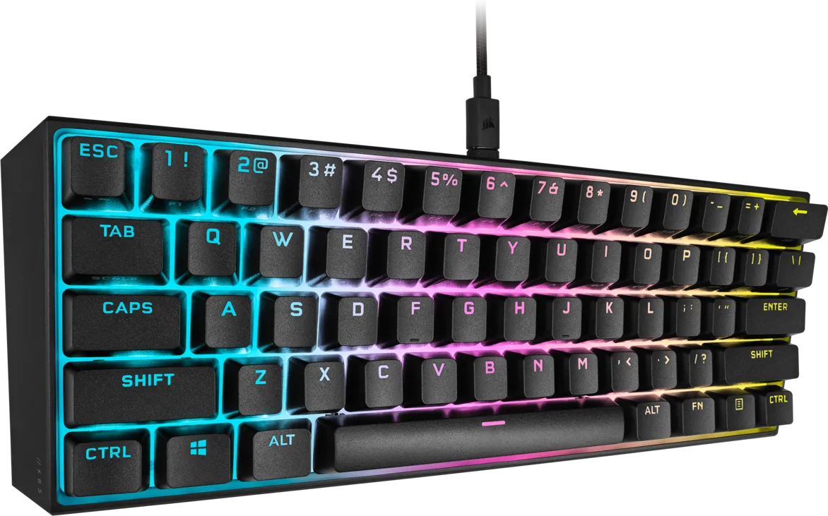 Clavier Gamer mécanique (Cherry MX Red) Corsair K65 Mini 60% RGB (Noir)