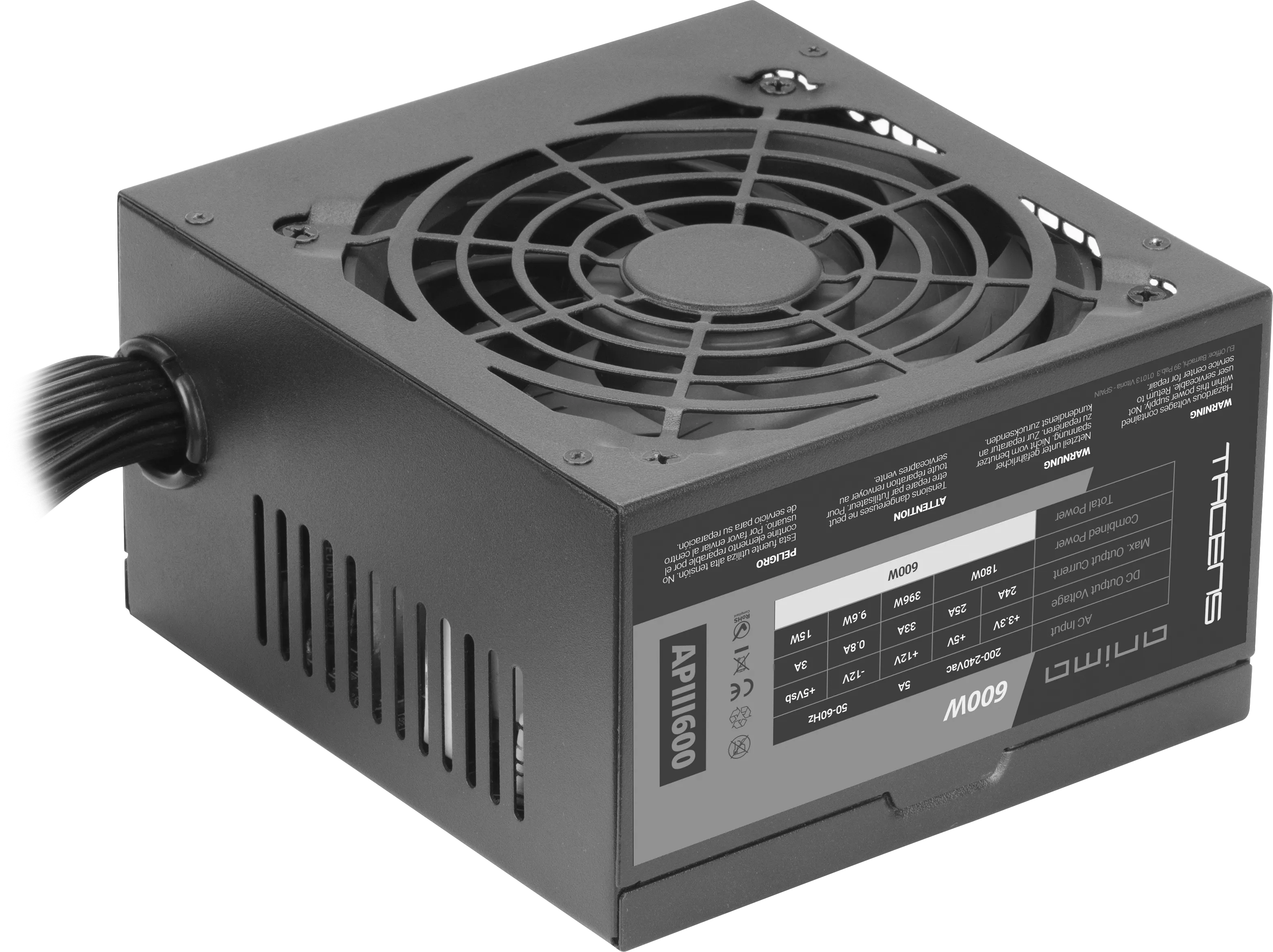 Alimentation ATX Anima APIII - 600W (Noir)
