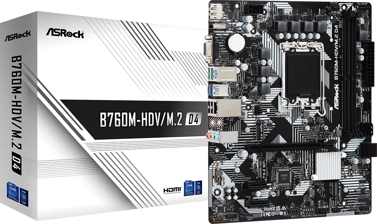 Carte Mère ASRock B760M-HDV/M.2 DDR4 (Intel LGA 1700) Micro ATX
