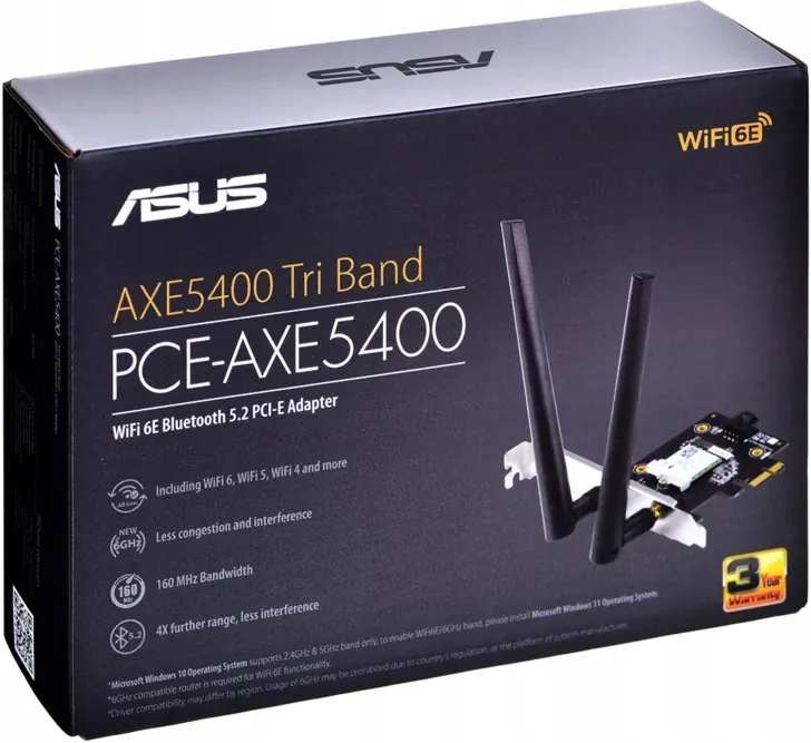 Carte Réseau PCIe Wifi Asus PCE-AXE5400 (AX5400)