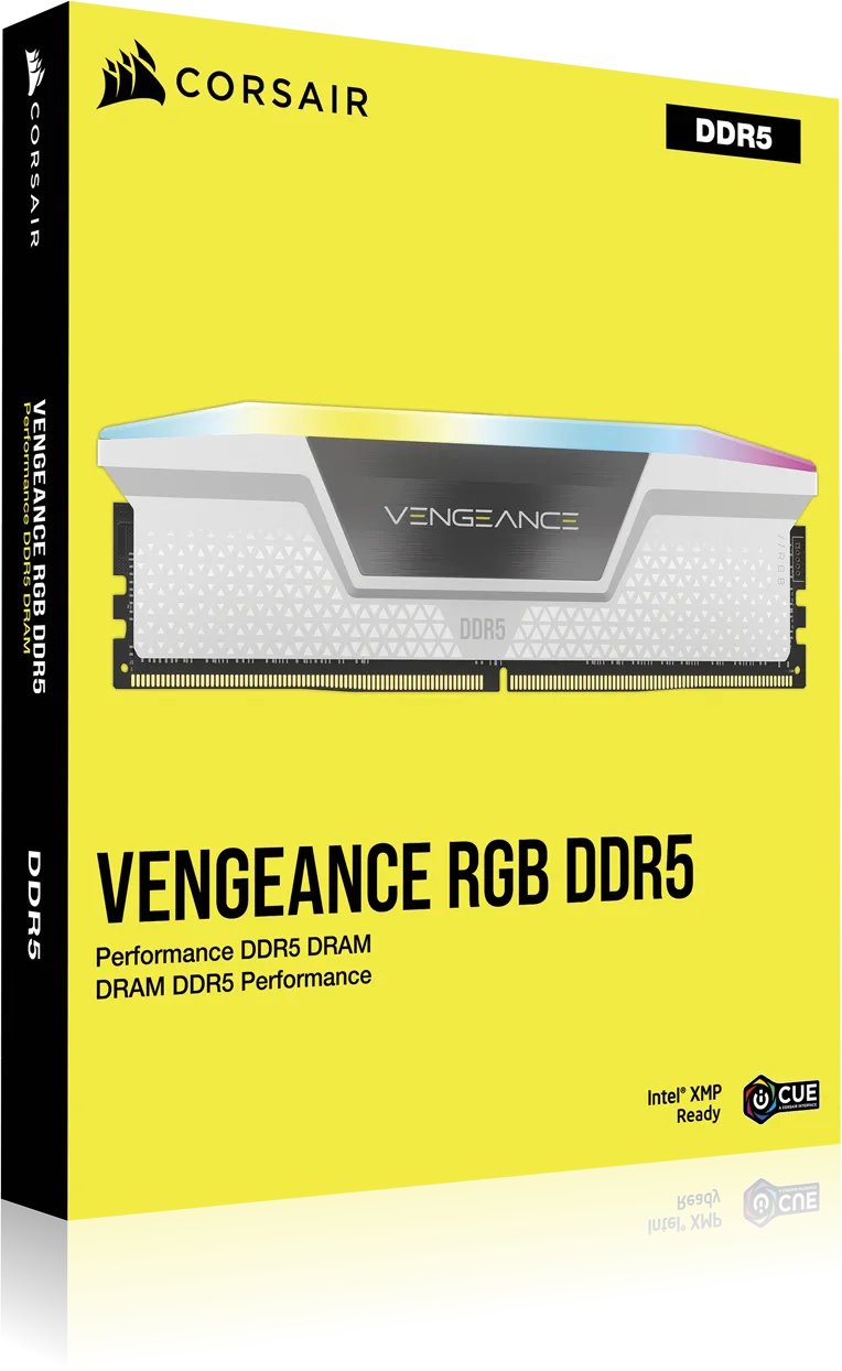 Kit Barrettes mémoire 32Go (2x16Go) DIMM DDR5 Corsair Vengeance RGB  5200MHz (Blanc) CL40