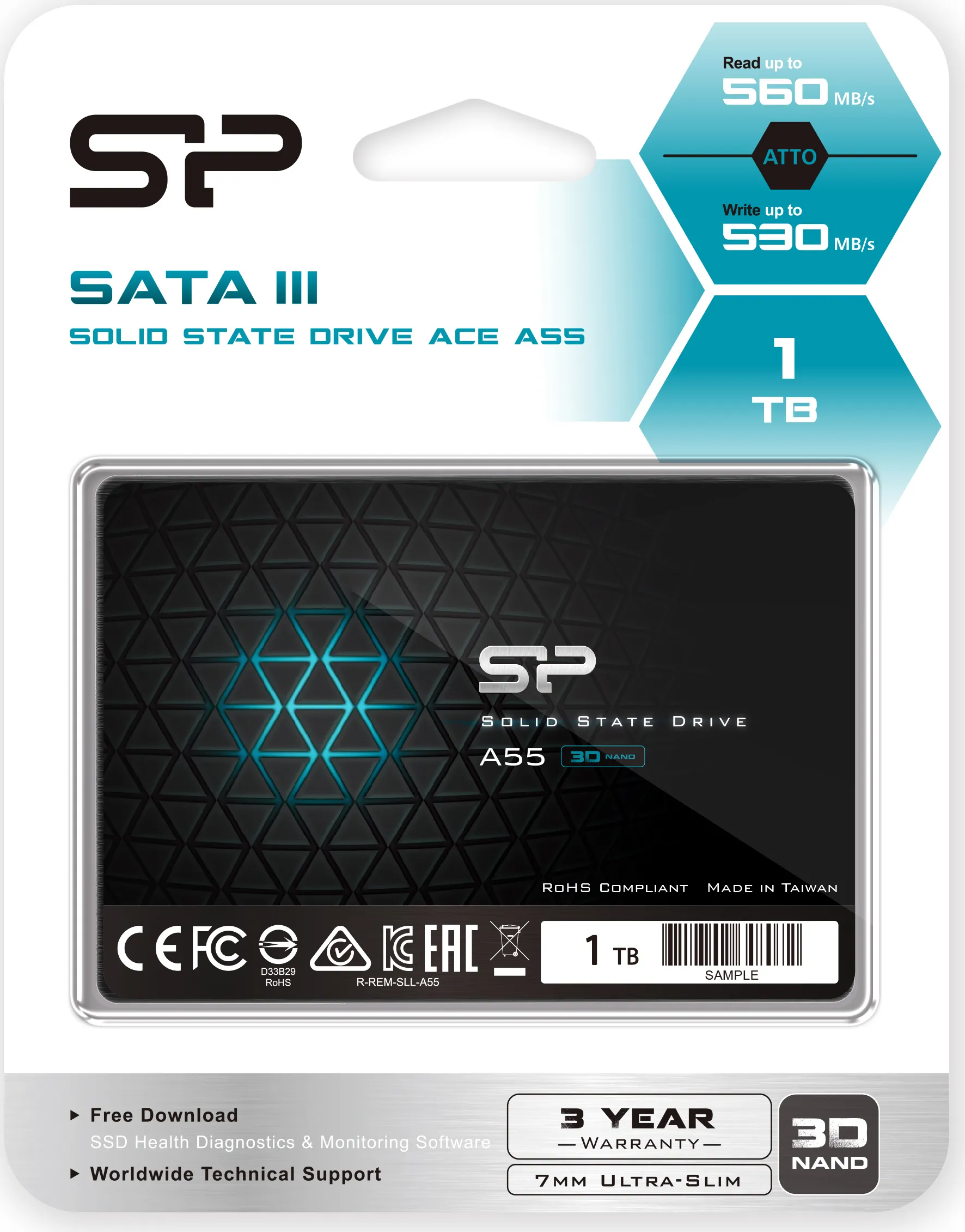 Disque SSD Silicon Power Ace A55 1To  - S-ATA 2,5"