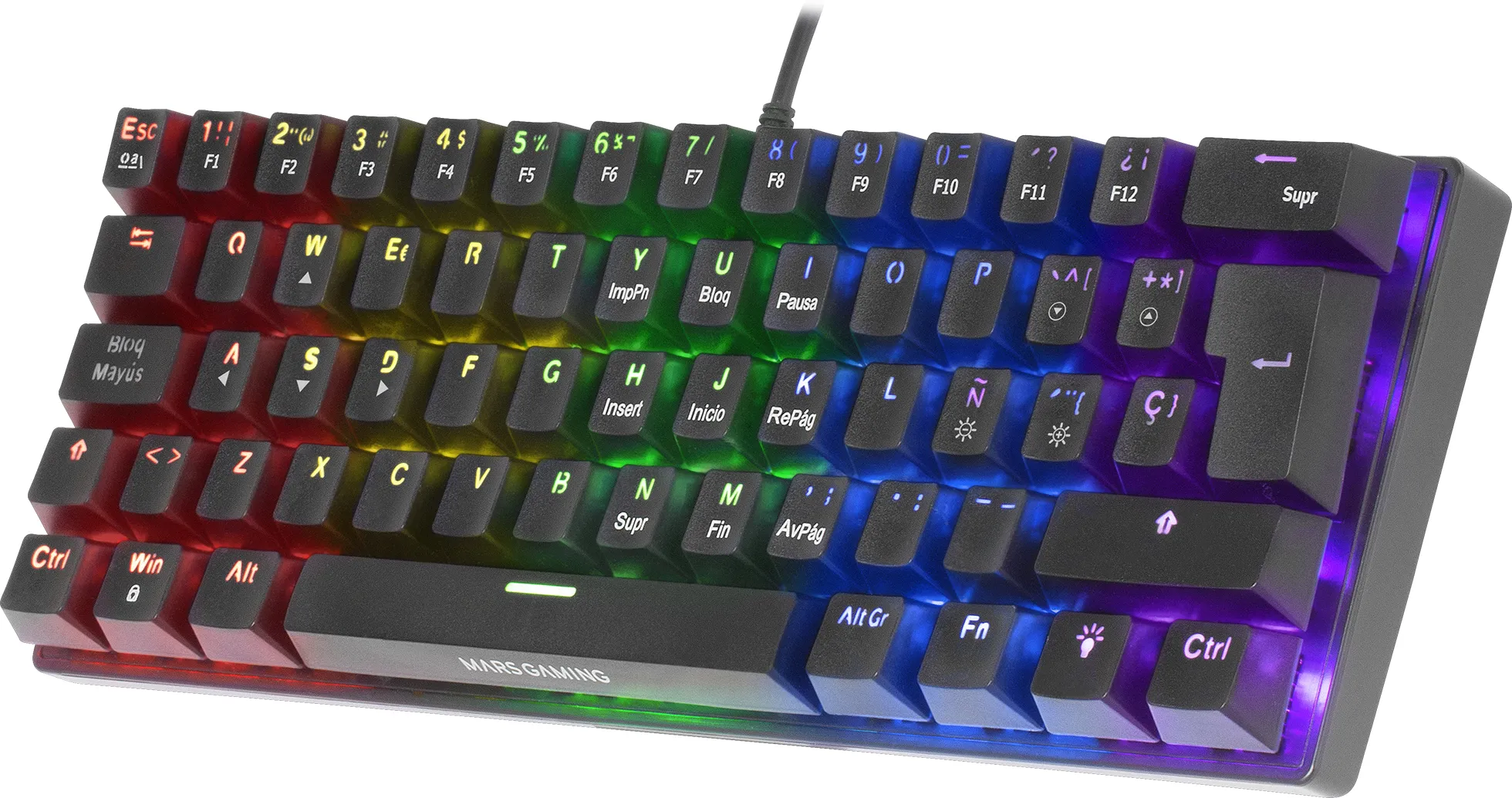 Clavier Gamer mécanique (Brown Switch) Mars Gaming MK60 RGB (Noir)