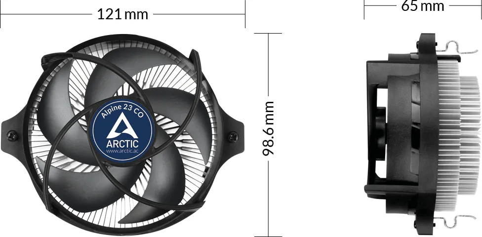 Ventilateur processeur Arctic Alpine 23 Continuous Operation (Noir)