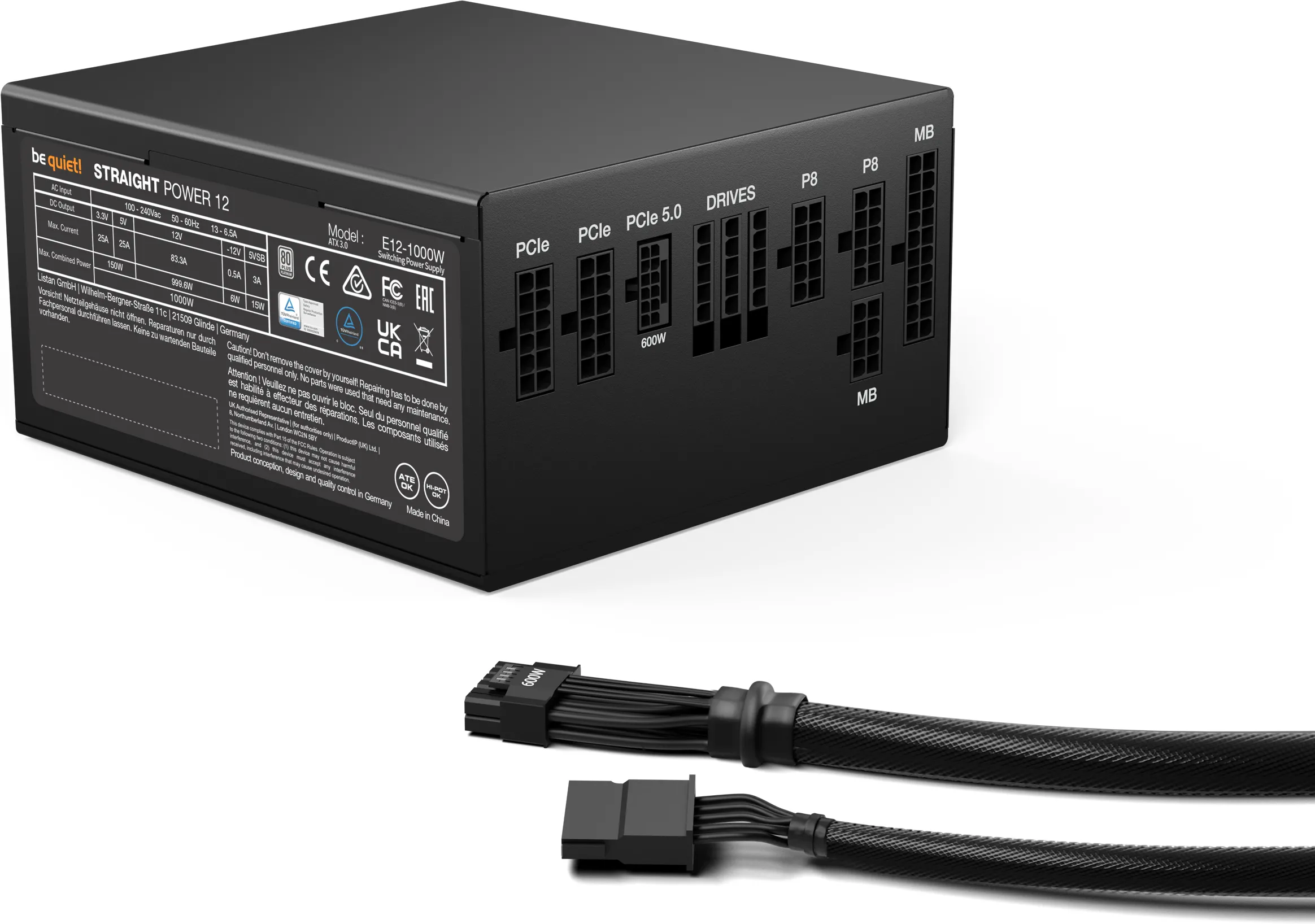 Alimentation ATX be quiet! Straight Power 12 Platinum - 1000W (Noir)