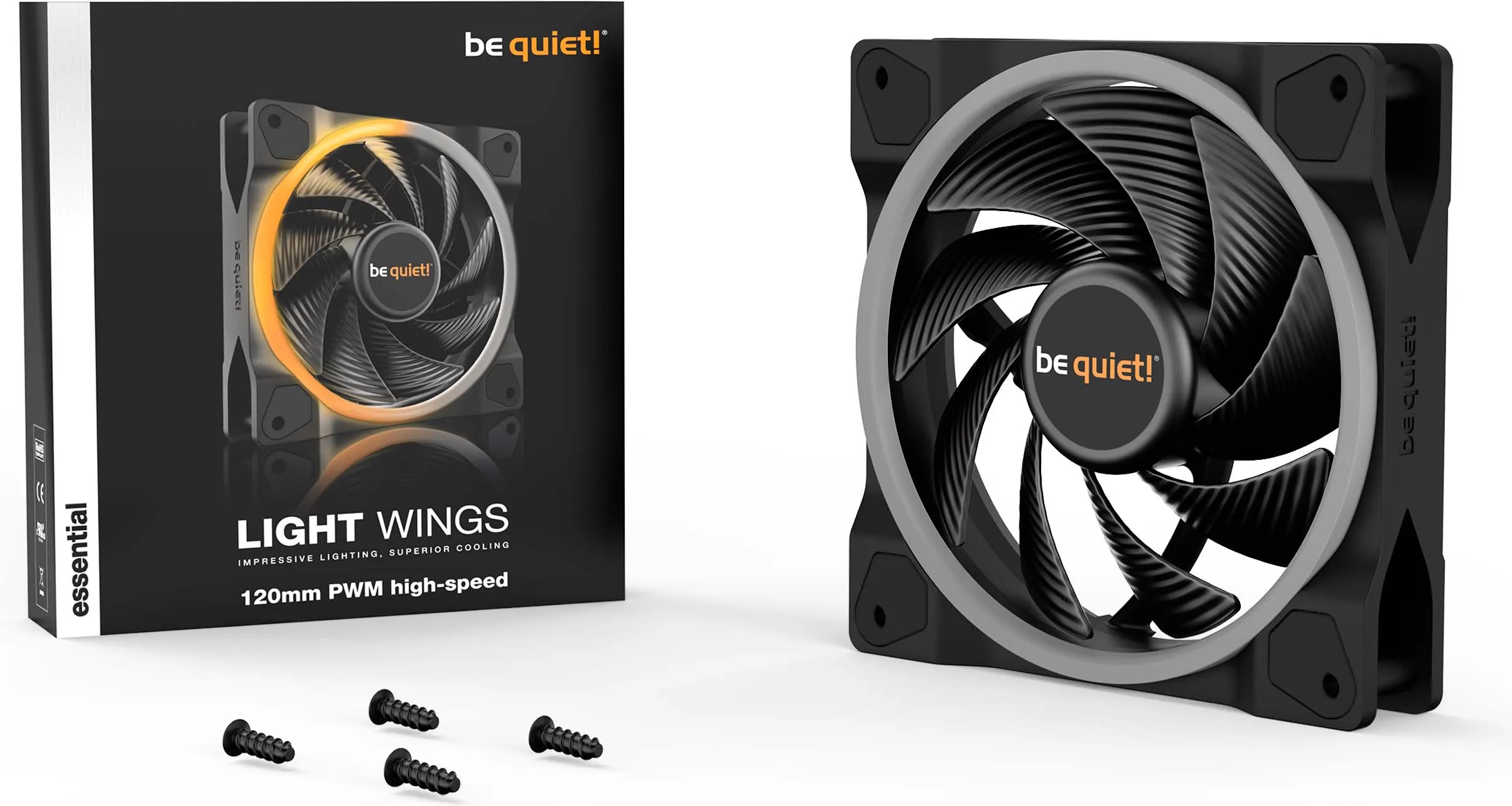 Ventilateur de boitier be quiet! Light Wings High Speed RGB - 12cm (Noir)