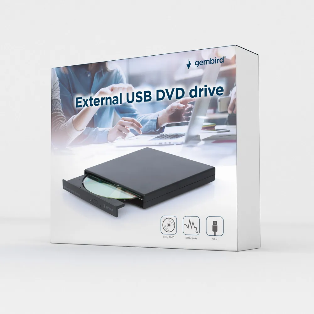 Graveur DVD externe slim Gembird (Noir)