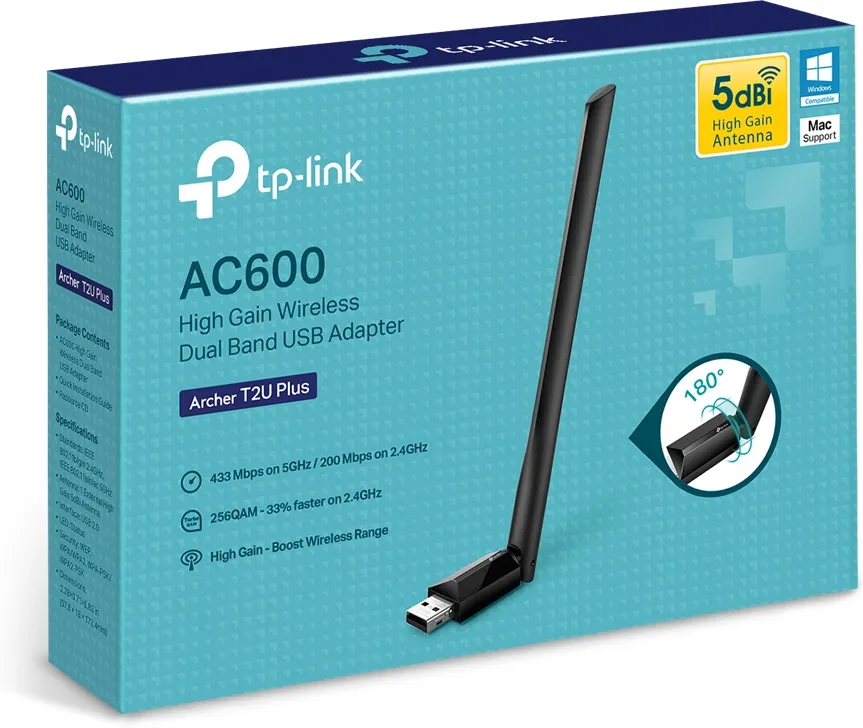 Carte Réseau USB WiFi TP-Link Archer T2U Plus (AC600)