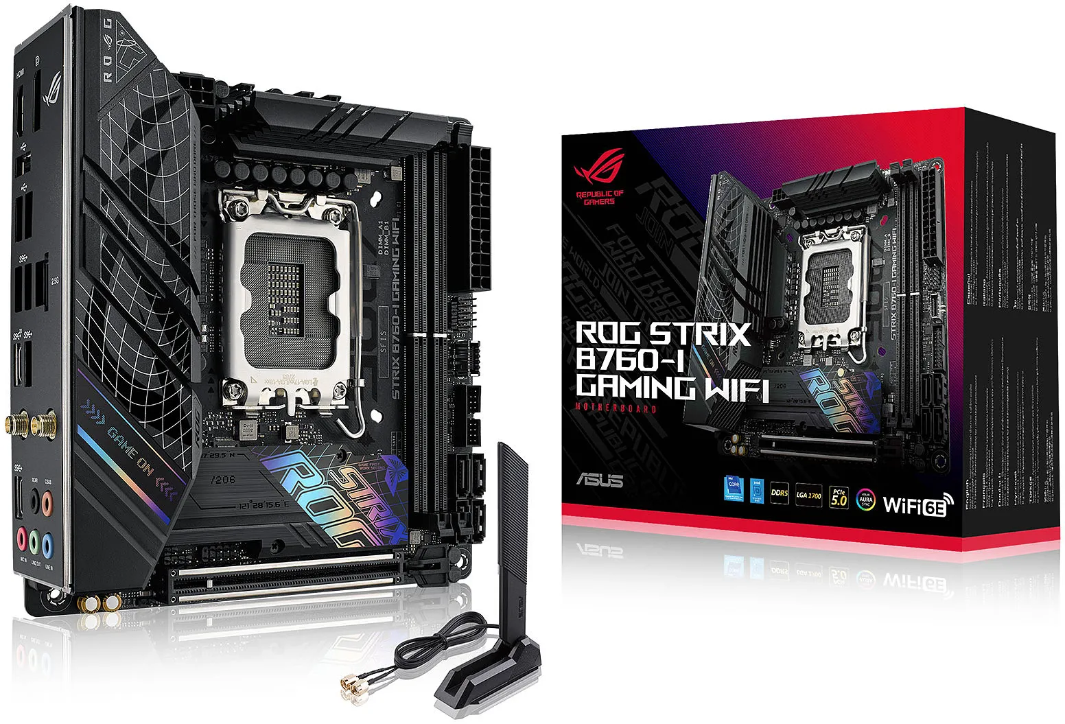 Carte Mère Asus Rog Strix B760-I Gaming WiFi DDR5 (Intel LGA 1700) Mini ITX