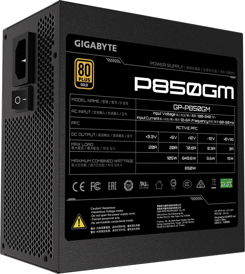 Alimentation ATX Gigabyte P850GM - 850W (Noir)