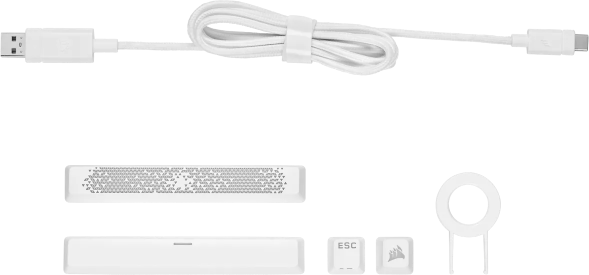 Clavier Gamer mécanique (Cherry MX Red) Corsair K65 Mini 60% RGB (Blanc)