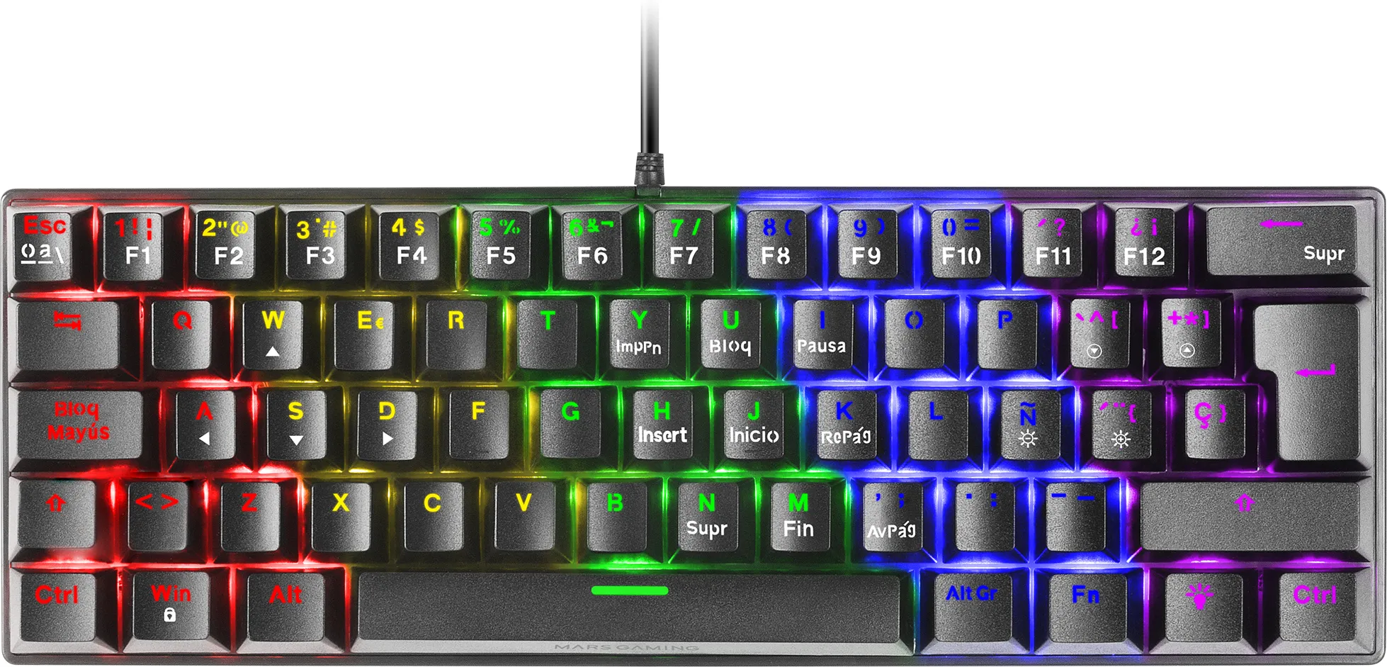 Clavier Gamer mécanique (Brown Switch) Mars Gaming MK60 RGB (Noir)