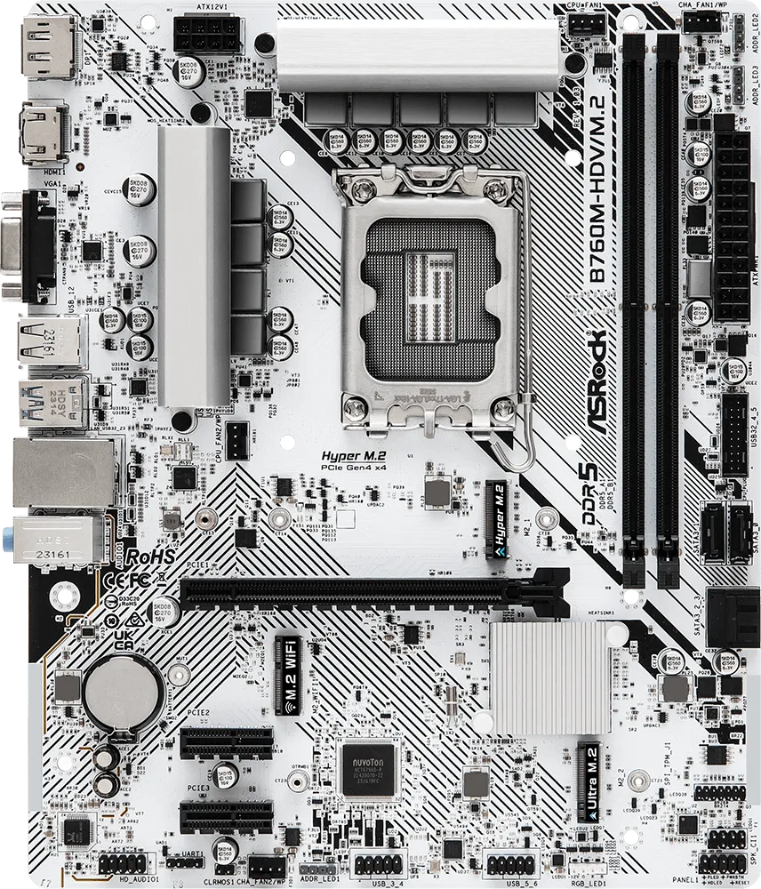 Carte Mère ASRock B760M-HDV/M.2 DDR5 (Intel LGA 1700) Micro ATX