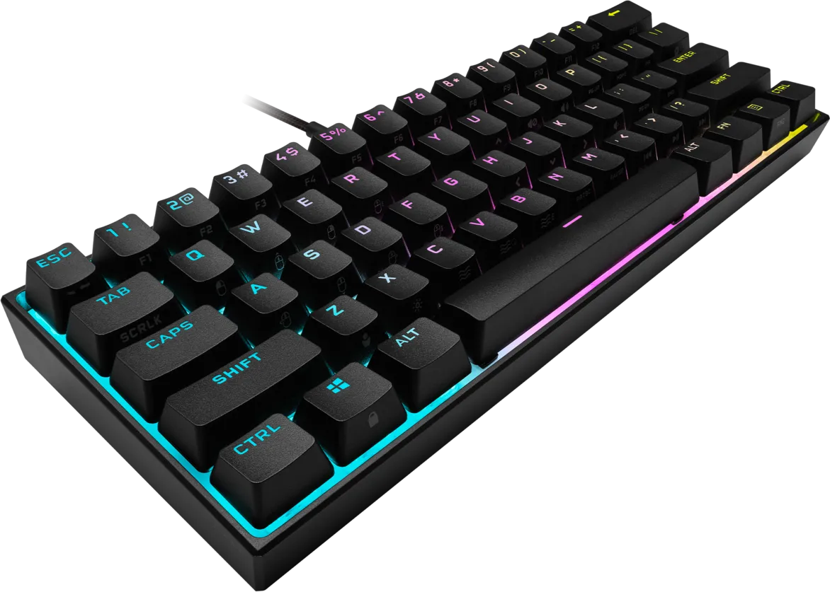 Clavier Gamer mécanique (Cherry MX Red) Corsair K65 Mini 60% RGB (Noir)