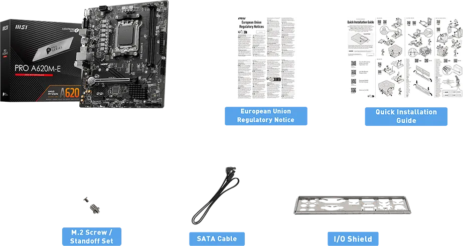 Carte Mère MSI Pro A620M-E (AM5) Micro ATX