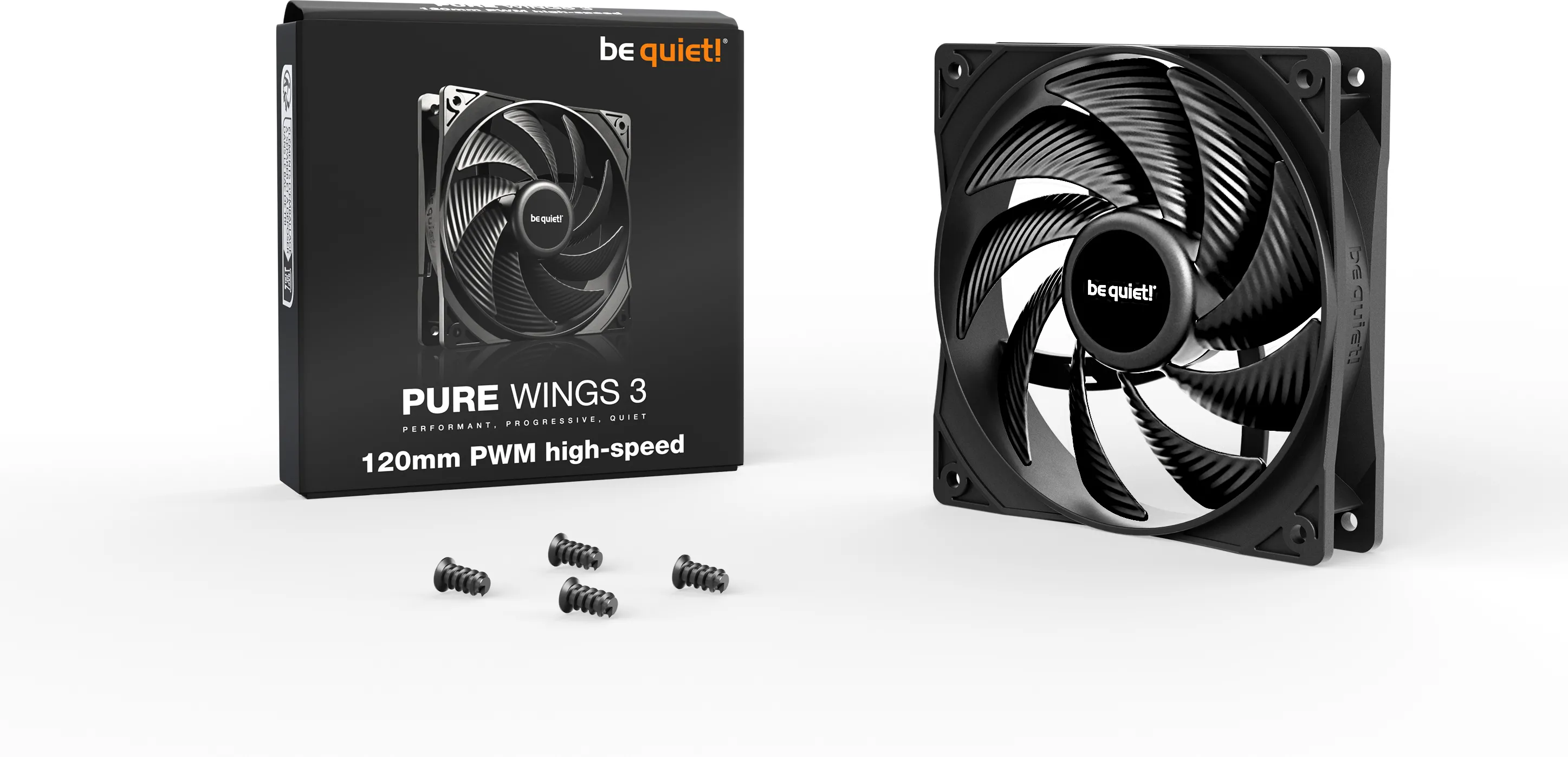 Ventilateur de boitier be quiet! Pure Wings 3 Haute vitesse PWM 12cm (Noir)
