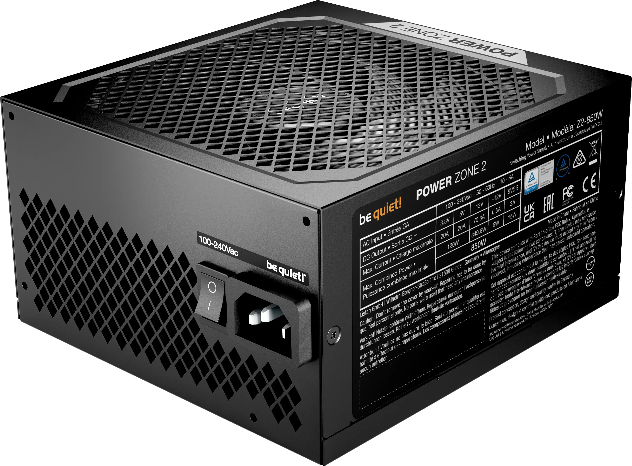 Alimentation ATX be quiet! Power Zone 2 - 850W (Noir)