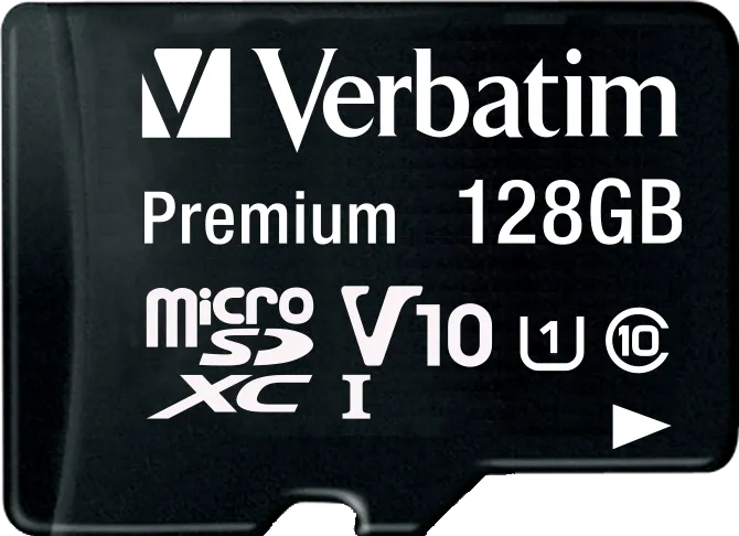 Carte mémoire Micro SD Verbatim Premium - 128Go avec adaptateur
