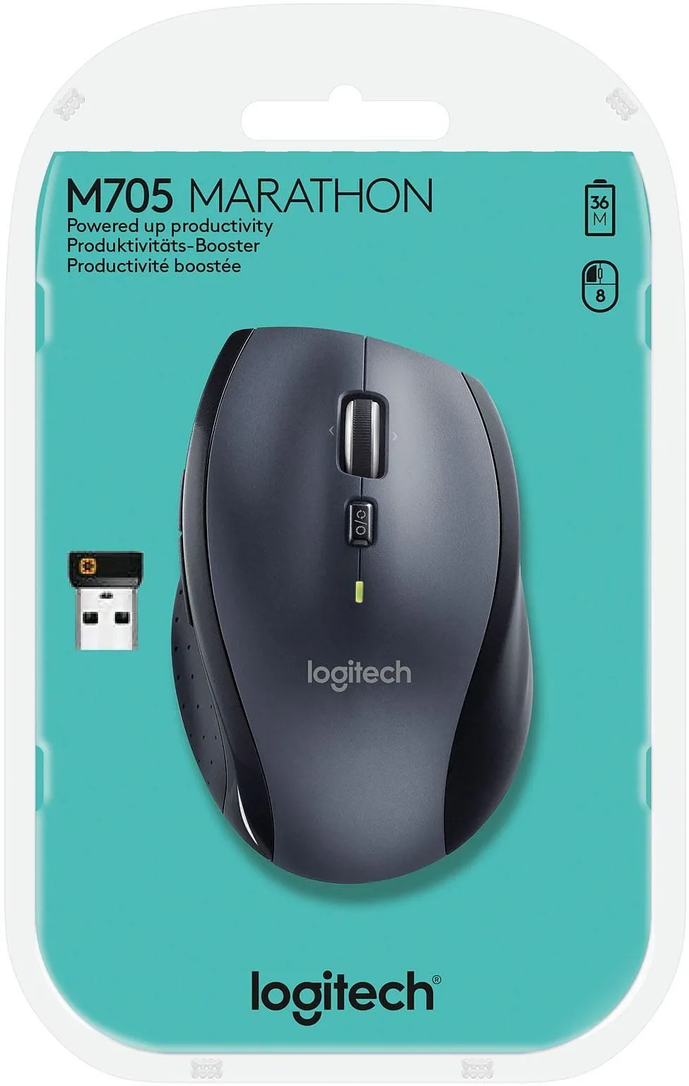 Souris sans fil Logitech M705 Marathon (Noir)