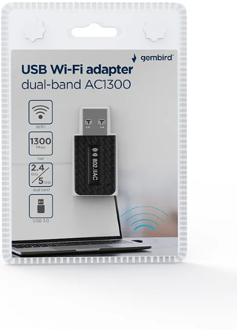Carte Réseau USB WiFi Gembird (AC1300)