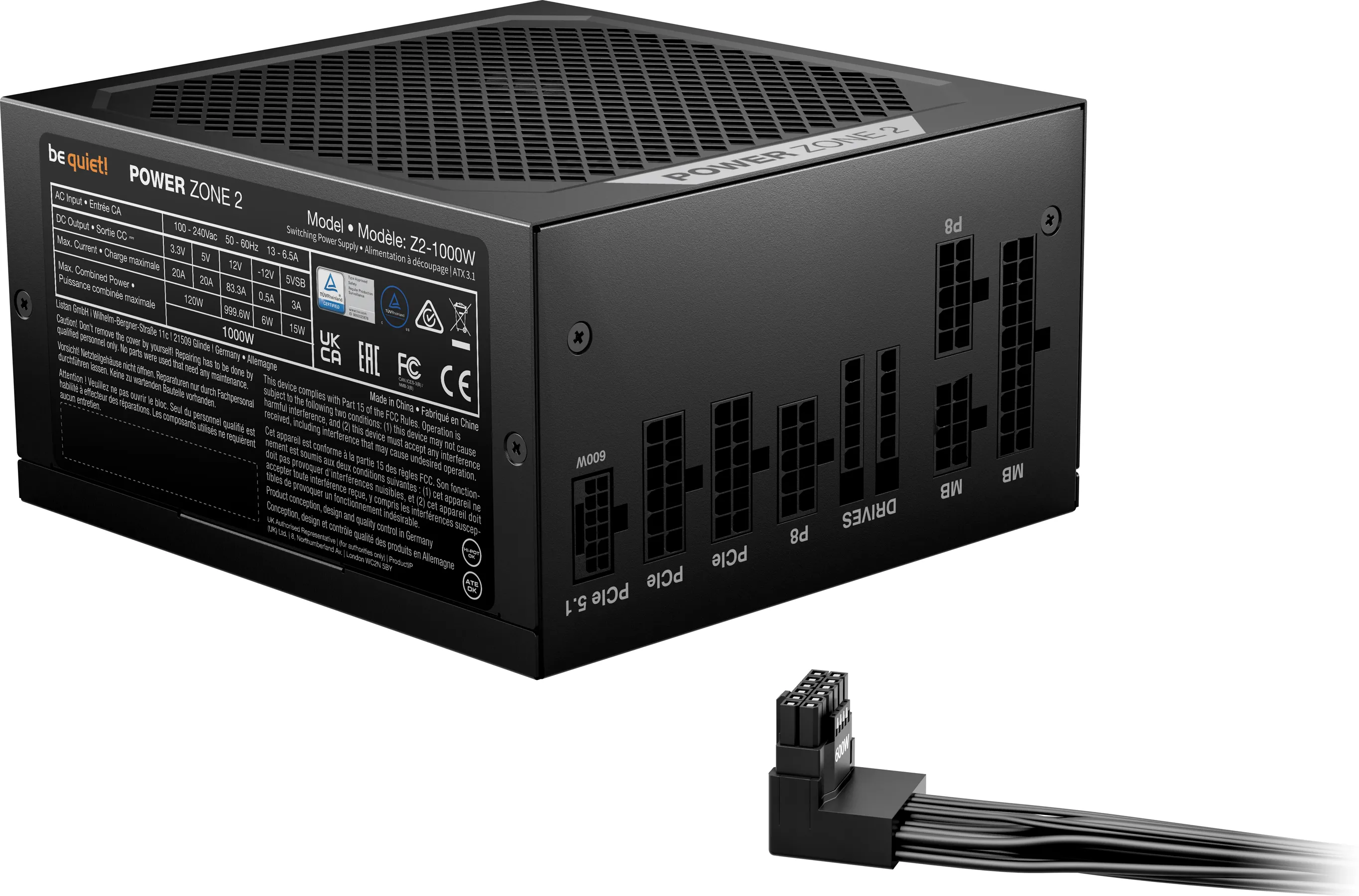 Alimentation ATX be quiet! Power Zone 2 - 1000W (Noir)