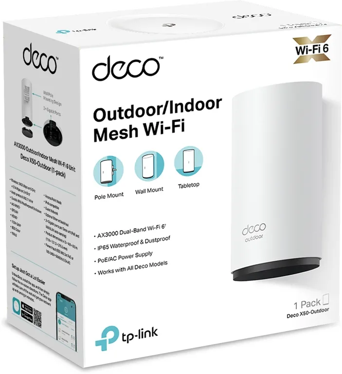 Système WiFi Mesh TP-Link Deco X50 AX3000 (1 pièce)