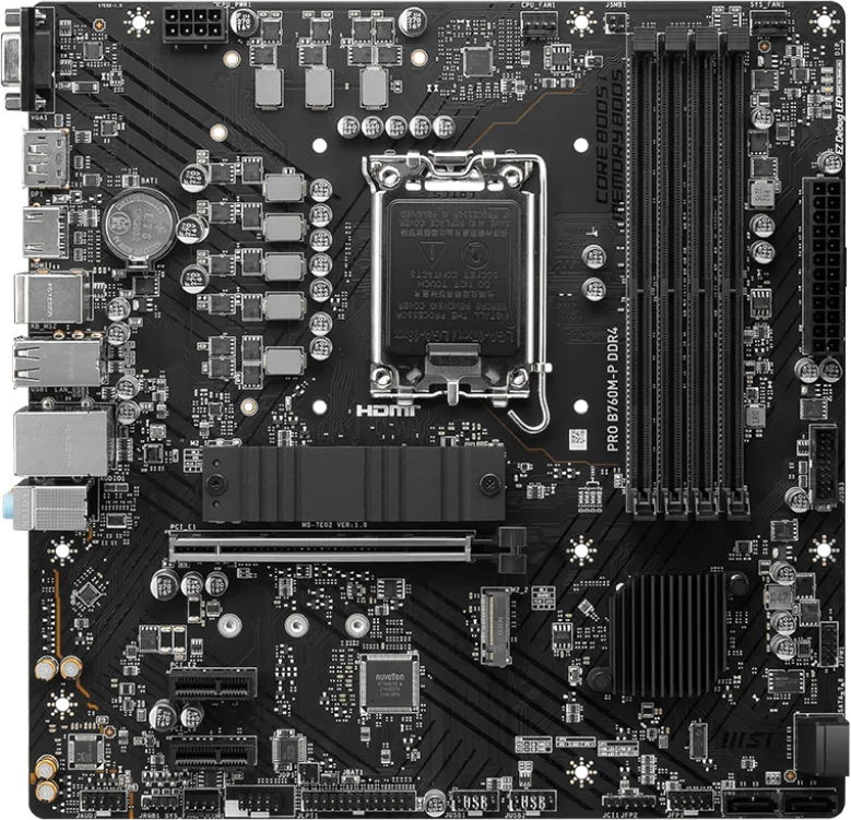 Carte Mère MSI Pro B760M-P DDR4 (Intel LGA 1700) Micro ATX