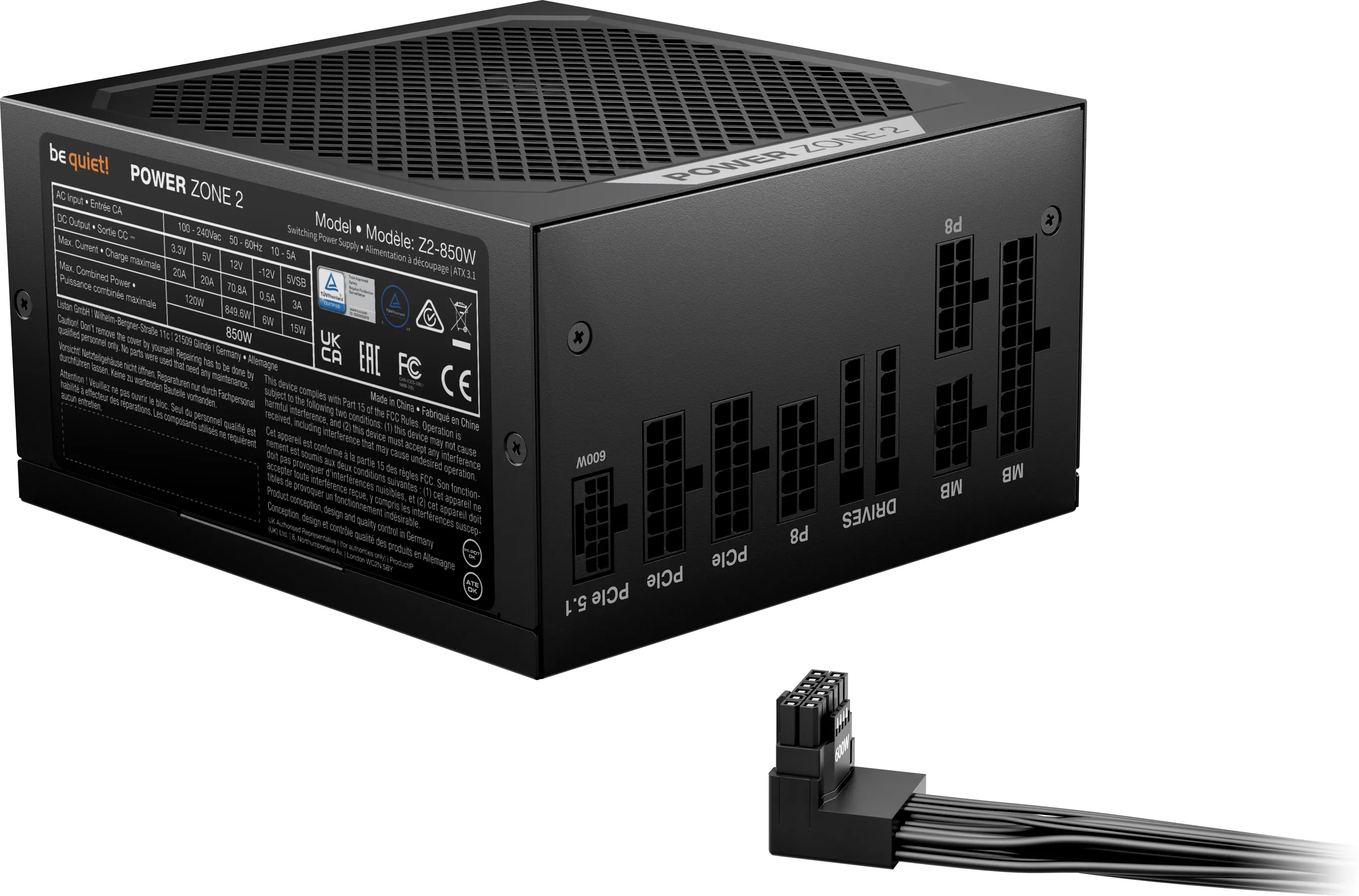 Alimentation ATX be quiet! Power Zone 2 - 850W (Noir)