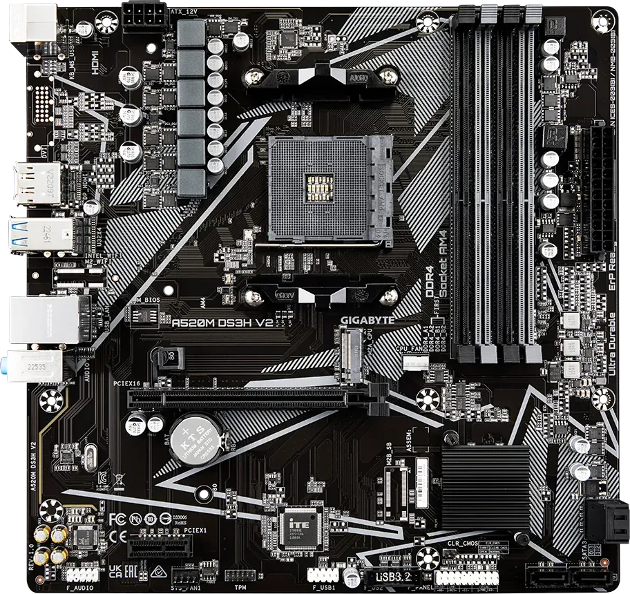 Carte Mère Gigabyte A520M DS3H V2 (AM4) Micro ATX