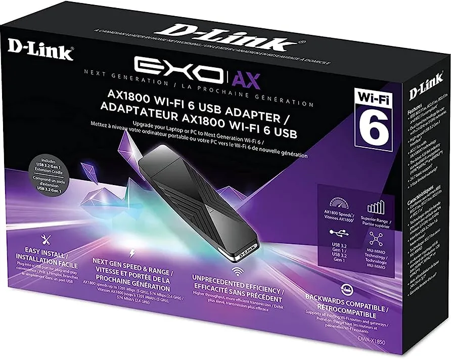 Carte réseau USB WiFi D-Link DWA-X1850 (AX1800)