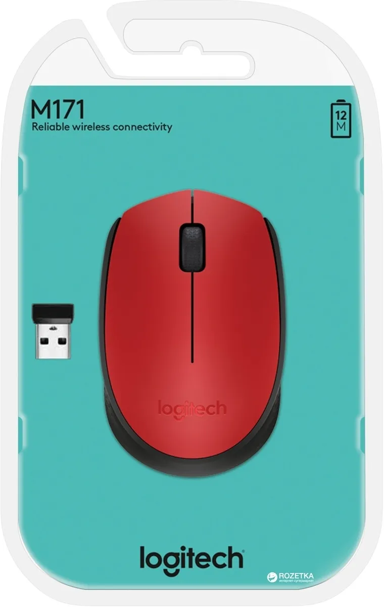 Souris sans fil Logitech Cordless Laser M171 (Noir/Rouge)