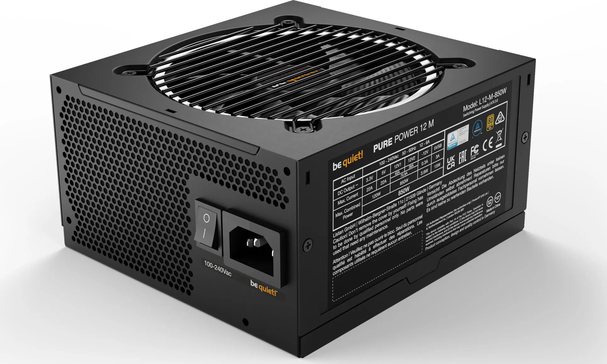 Alimentation ATX be quiet! Pure Power 12 M - 850W (Noir)