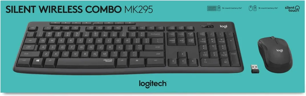 Pack 2en1 (Clavier/Souris) sans fil Logitech MK295 Slient (Noir)