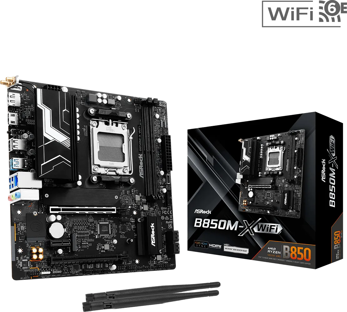 Carte Mère ASRock B850M-X WiFi (AMD AM5) Micro ATX