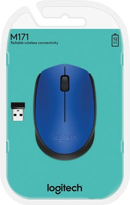 Souris sans fil Logitech Cordless Laser M171 (Noir/Bleu)