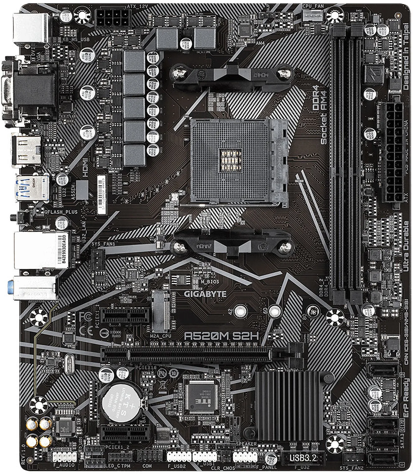 Carte Mère Gigabyte A520M S2H (AM4) Micro ATX