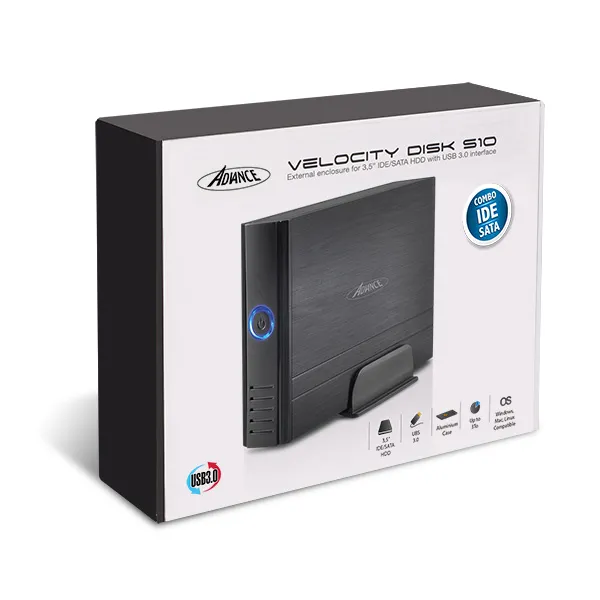 Boitier externe Advance Velocity Disk S10 USB 3.0 - 3"1/2 IDE + S-ATA