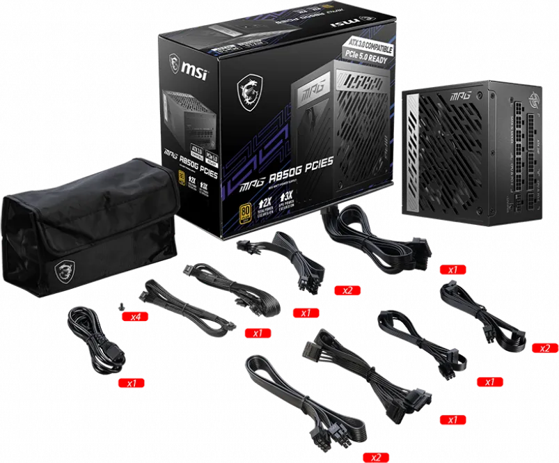 Alimentation ATX MSI MPG A850G PCIe5 - 850W (Noir)