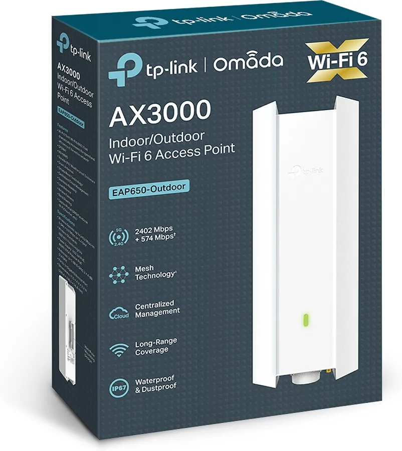 Point d'Accès extérieur WIFI TP-Link EAP650 PoE (AX3000)