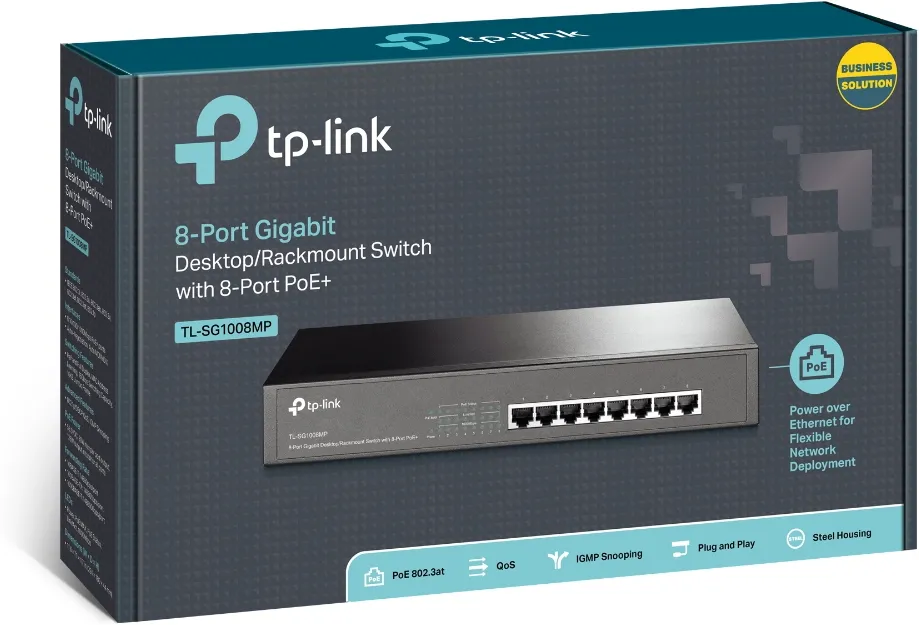 Switch réseau ethernet Gigabit TP-Link SG1008MP - 8 ports PoE+ (Métal)
