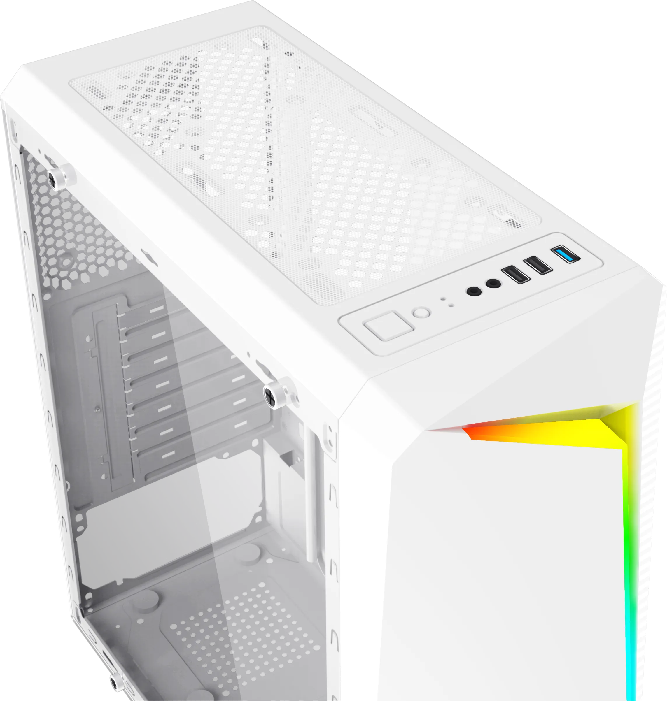 Boitier Moyen Tour ATX Xigmatek Vortex RGB avec panneau vitré (Blanc) 