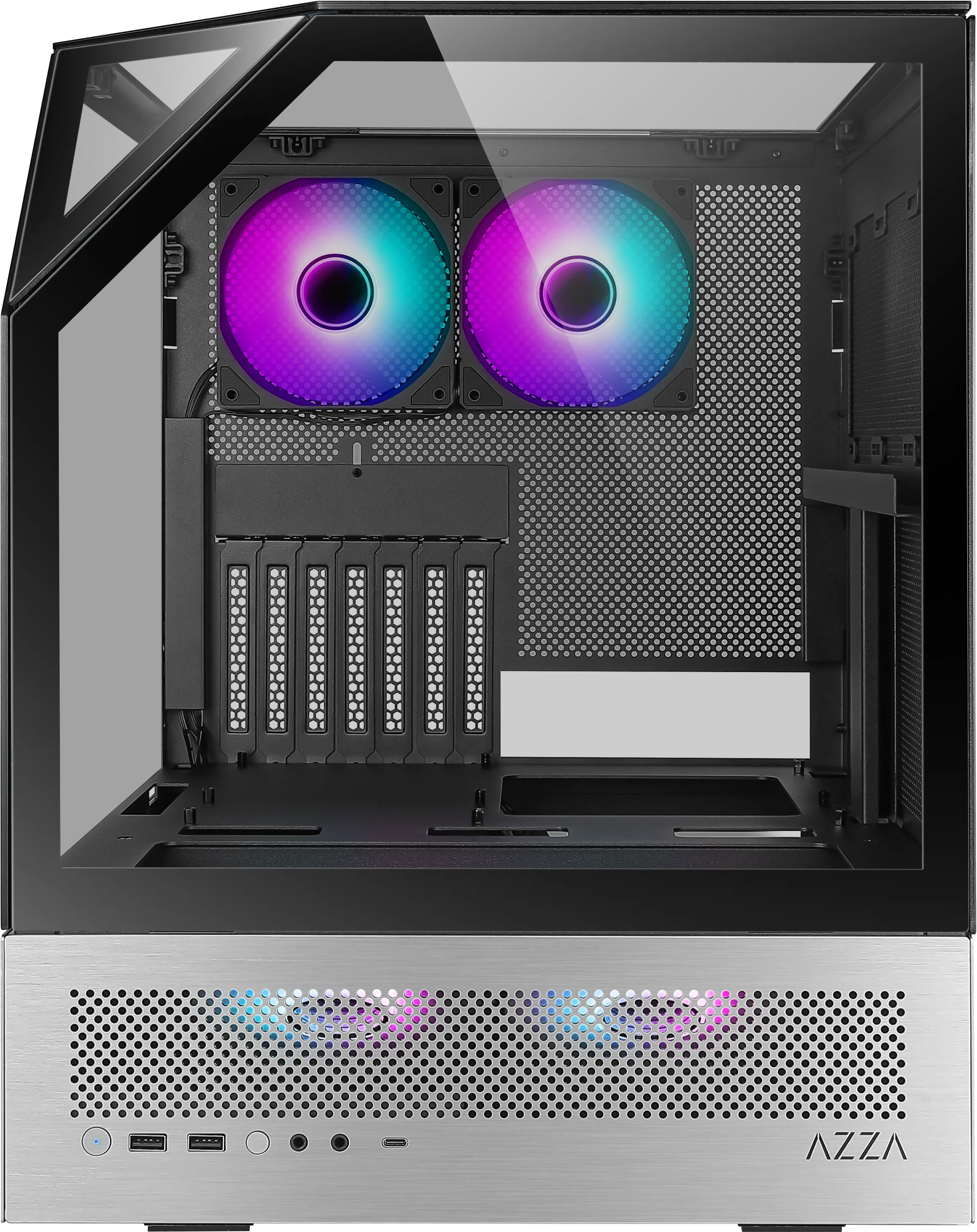 Boitier Cube E-ATX Sanctum RGB avec panneaux vitrés (Noir/Gris)