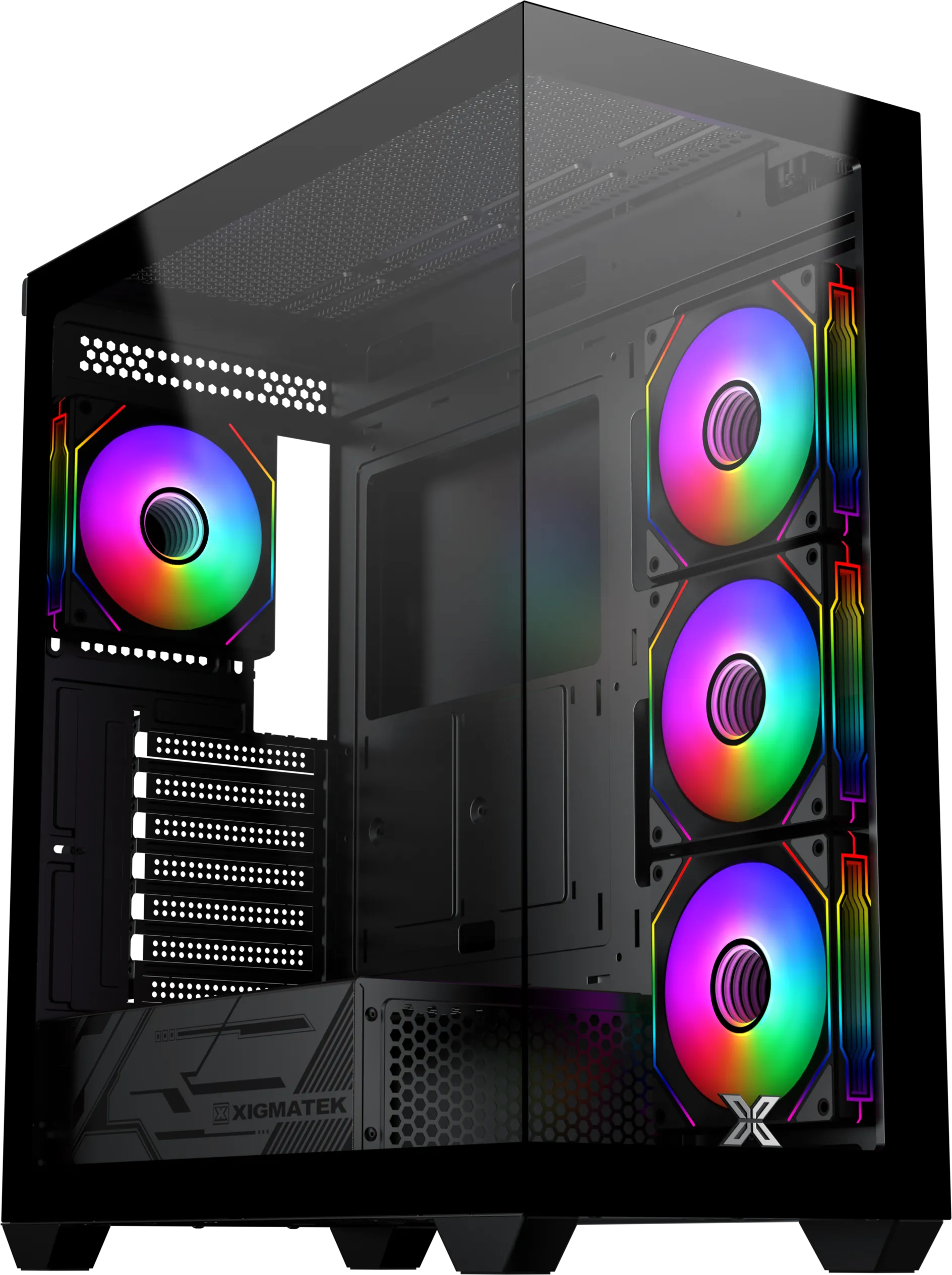 Boitier Moyen Tour E-ATX Xigmatek Blast RGB avec panneaux vitrés (Noir)